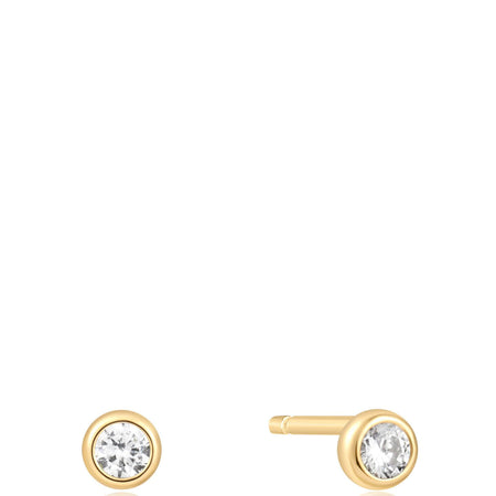 Ania Haie Sunshine Chaser Gold Solitare Cubic Zirconia Stud Earrings