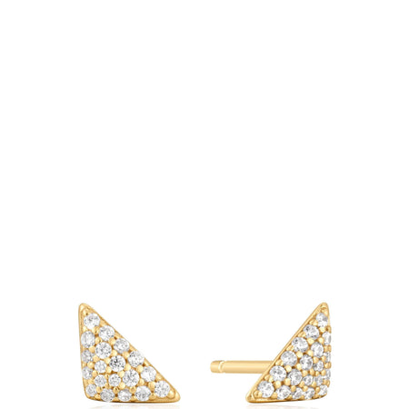 Ania Haie Sunshine Chaser Gold Trianglar Pave Stud Earrings