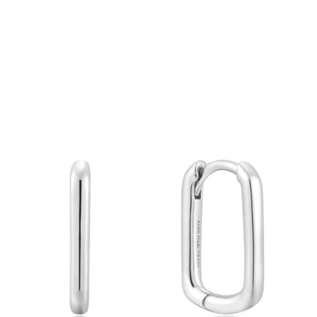 Ania Haie Sunshine Chaser Silver Oval Hoop Earrings