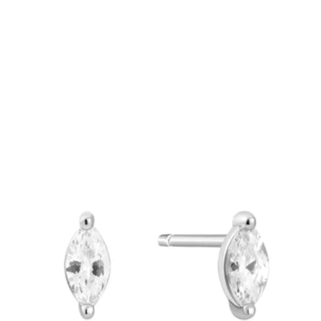 Ania Haie Sunshine Chaser Silver Pave Marquise Stud Earrings