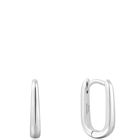 Ania Haie Sunshine Chaser Silver Rounded Oval Hoop Earrings