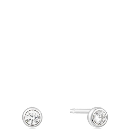 Ania Haie Sunshine Chaser Silver Solitaire Cubic Zirconia Stud Earrings