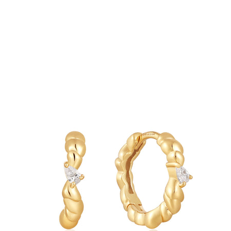 Ania Haie Taking Shape Gold Twisted Wave Hoop Earrings