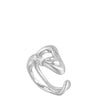 Ania Haie Taking Shape Silver Twisted Wave Wide Adjustable Ring