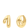 Gold hoop earrings on a white background