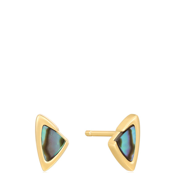 Ania Haie Tough Love Gold Arrow Abalone Stud Earrings