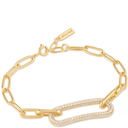 Ania Haie Tough Love Gold Pave Link Bracelet