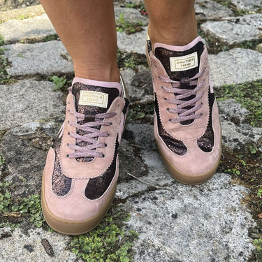 Another Trend Dark Pink Crackle Effect Sneakers
