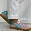 Another Trend Pink & Turquoise Suede Sneakers