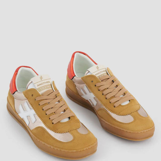 Another Trend Tan & Orange Metallic Sneakers