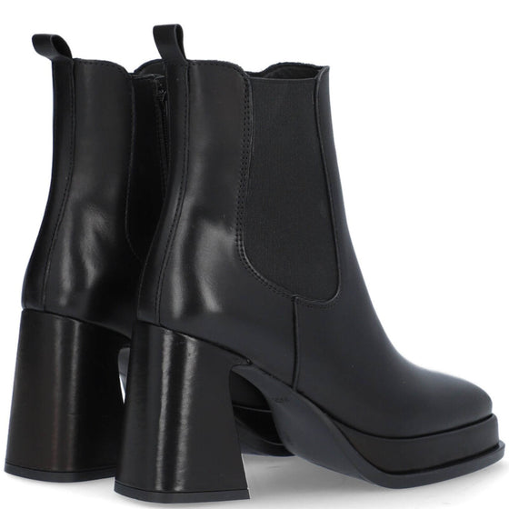 Alpe Black Leather Platform Boots