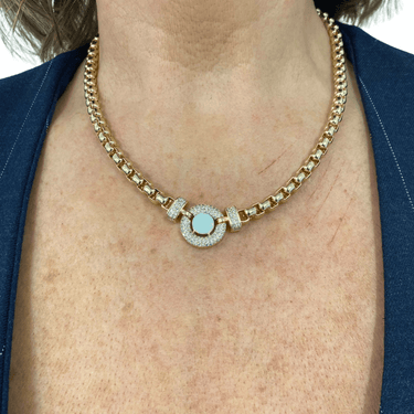 Absolute Gold Crystal Halo Magnetic Necklace