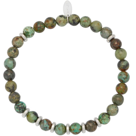 Bartlett Gents Light Green Moss Bead Bracelet