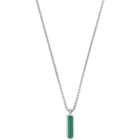 Bartlett Malachite Tag Silver Necklace