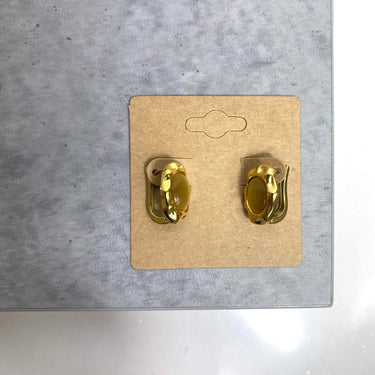 BeJeweled At Soul Gold Ginger Stone Small Hoop Earrings