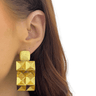 ladies large statement gold earrings