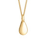 ladies engravable gold teardrop pendant on gold chain