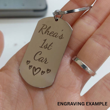 BeJeweled Bespoke Oval Stainless Steel Keyring