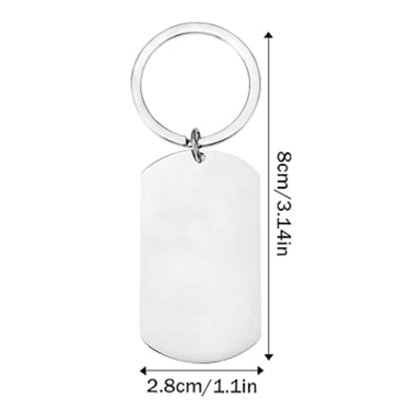 BeJeweled Bespoke Oval Stainless Steel Keyring