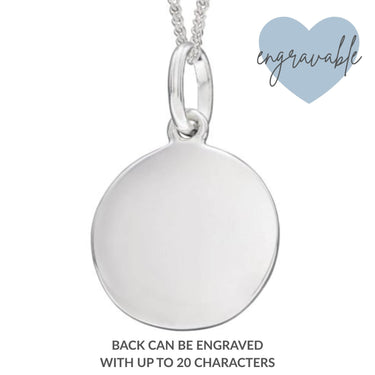 BeJeweled Bespoke Silver Disc Pendant 12mm