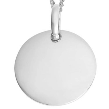 BeJeweled Bespoke Silver Disc Pendant 16mm
