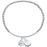 ladies silver beaded bracelet with engravable discs