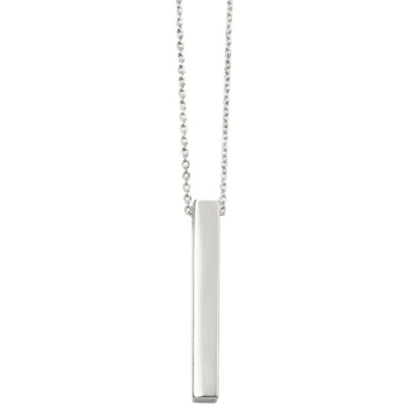 ladies silver drop vertical bar necklace which can be engraved