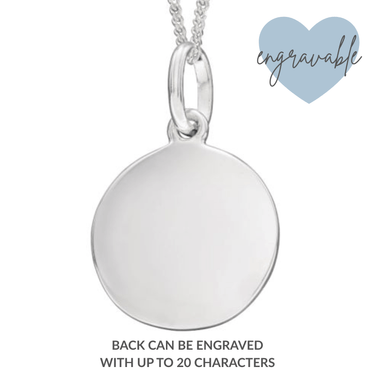 BeJeweled Bespoke Silver Round Disc Pendant (Millegrain Edge)