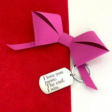 BeJeweled Bespoke Valentines Love Oval Stainless Steel Keyring