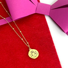 BeJeweled Bespoke Valentines Mo Anam Cara Pendant & Bobble Chain - Gold