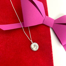 BeJeweled Bespoke Valentines Two Hearts Silver Pendant & Curb Chain