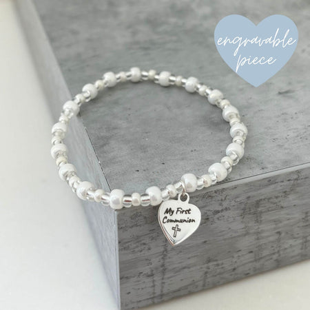 Bespoke Holy Communion Sterling Silver Beaded Bracelet