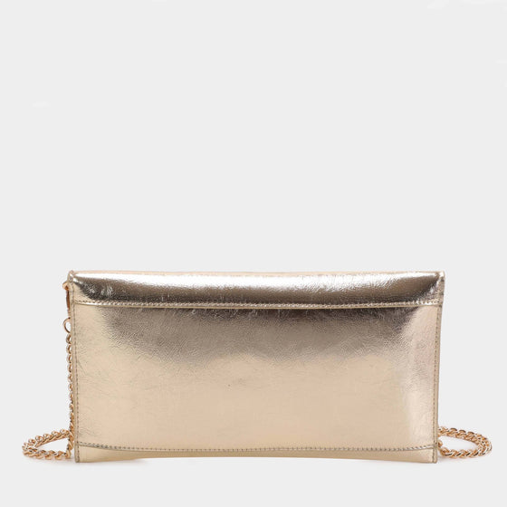 Binnari Lisa Gold Clutch Bag
