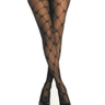 ladis black patterned tights