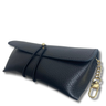 unisex black leather glasses case