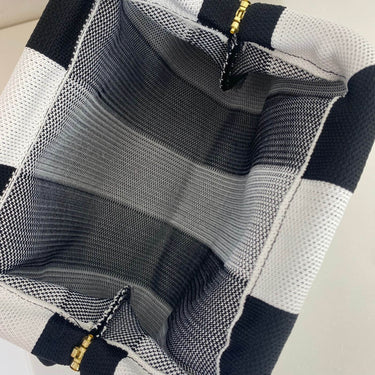 Black & White Striped Fabric Grab Bag