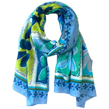 Colorful patterned scarf on a white background