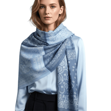 Blue Paisley Pattern Scarf