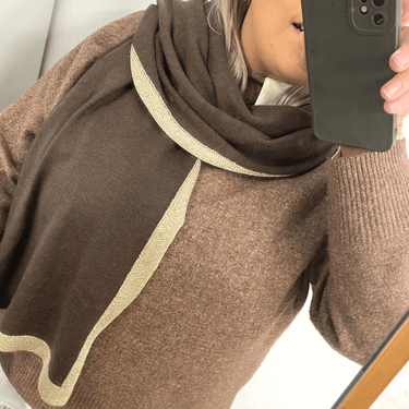 brown-fine-knit-gold-edged-scarf