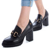 Carmela Black High Heeled Platform Loafers