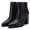 Carmela Black High Heeled Pointed Toe Boots