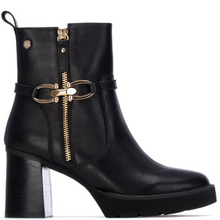 Carmela Black Leather High Heeled Ankle Boots