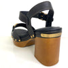 Carmela Black Leather Platform Sandals