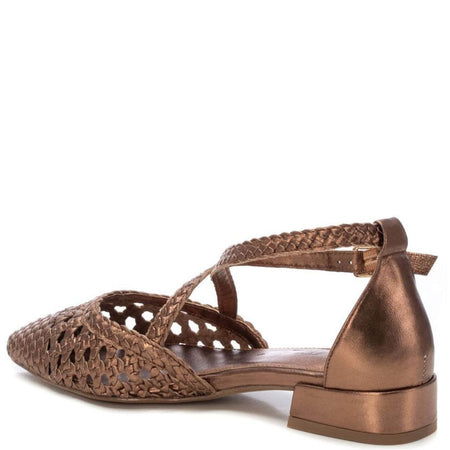 Carmela Bronze Woven Leather Pointed Flats