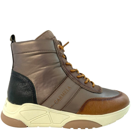 Carmela Brown Lace Up Sneaker Boots