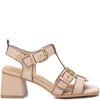 Carmela Cream Leather Block Heel Sandals