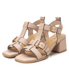 Carmela Cream Leather Block Heel Sandals