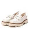 Carmela Cream Leather Cleated Sole Loafers