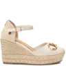 Carmela Cream Leather Espadrille Wedges