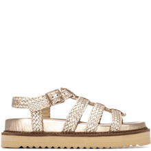 Carmela Gold Leather Caged Sandals